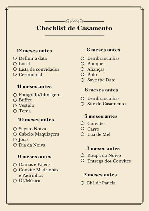 Página de planejamento por meses incluída no ebook